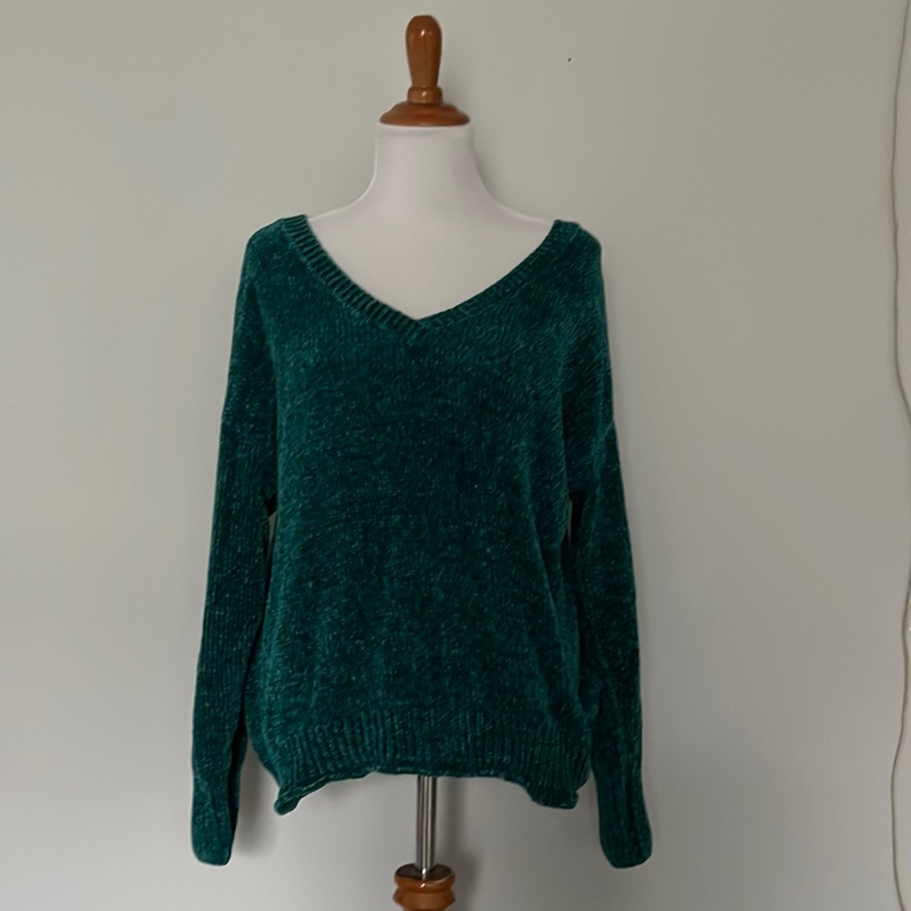 Chenille v neck sweater